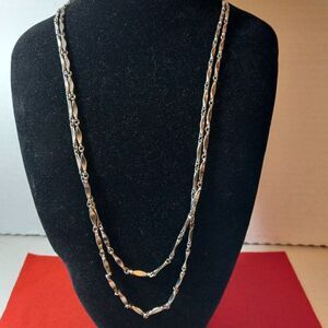 Vintage Silver Tone Metal Link Necklace Cottagecore Grandmacore Granny Chic